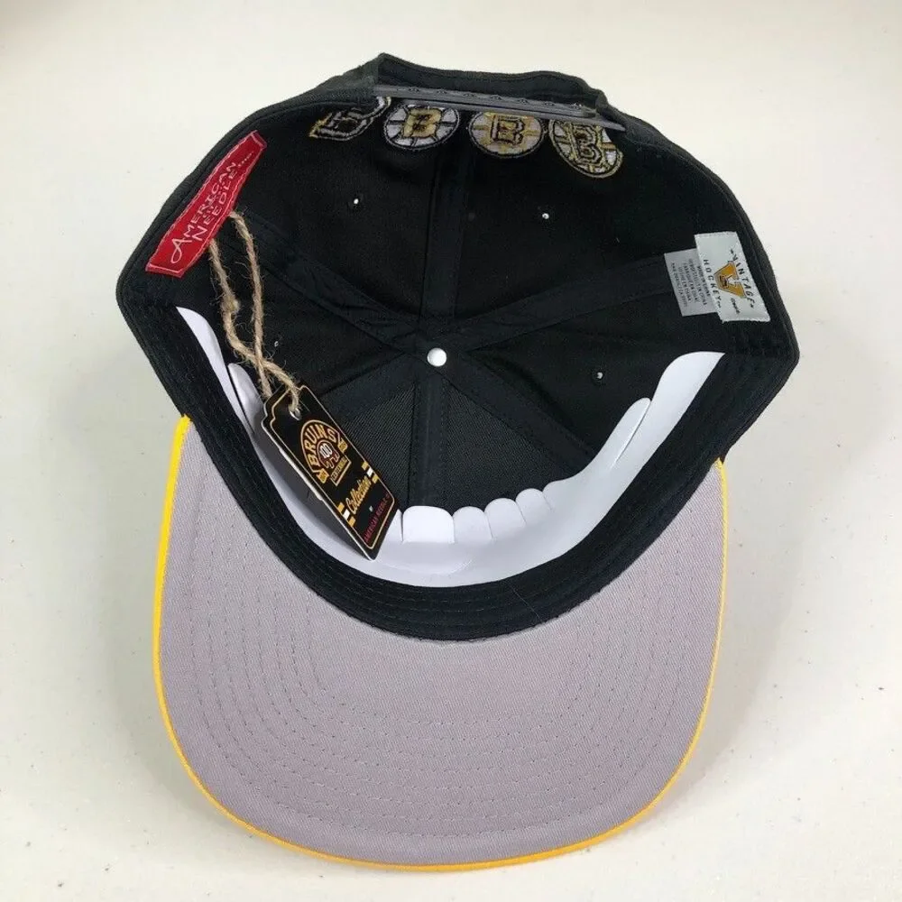 Boston Bruins Hat Black Centennial American Needle Blockhead‎ Snapback Cap 100th
